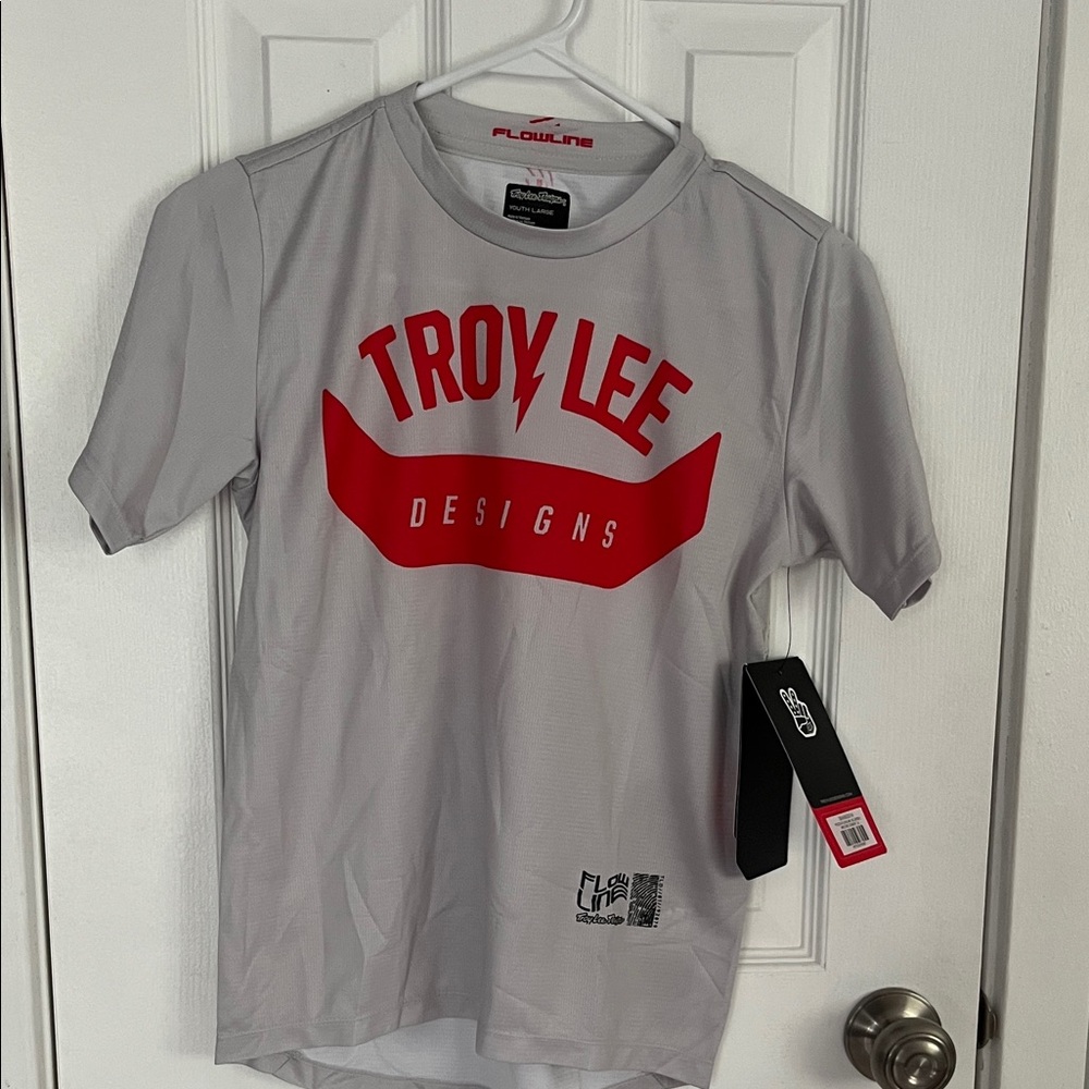 Troy Lee Designs Kids Red and Gray Mountain Biking Jersey